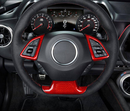 CAMARO 16-24 CARBON FIBER STEERING WHEEL TRIM COVER