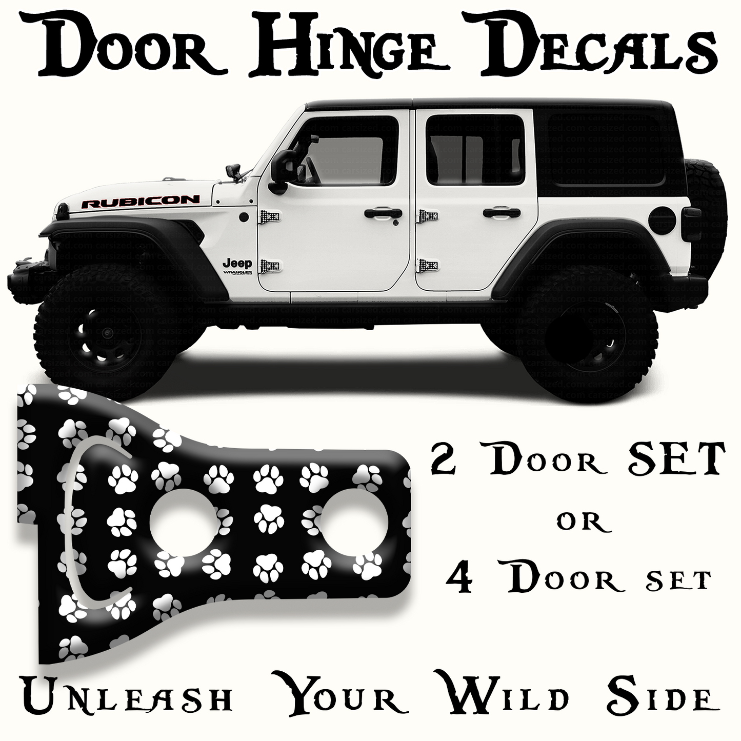 Paw prints Door hinge decals 4