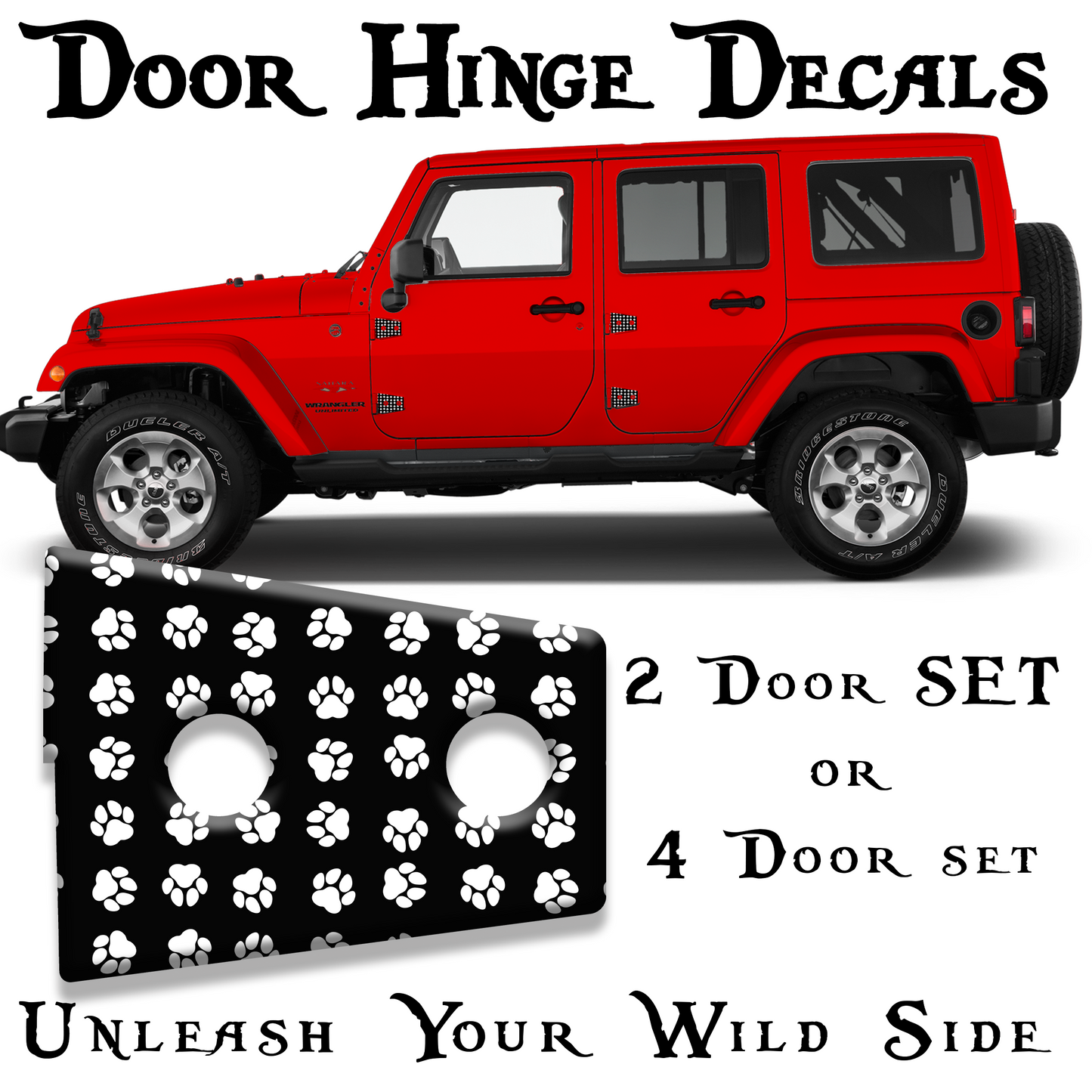 Paw prints Door hinge decals 4