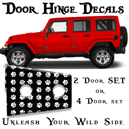 Paw prints Door hinge decals 4