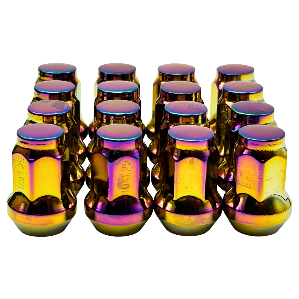 16 Pack M10x1.25 Closed End Tapered Colored ATV UTV Lug Nuts