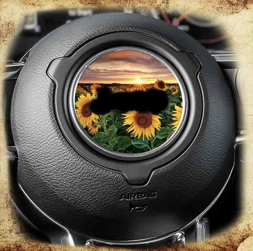 Steering wheel decal Sunflower field decal 194