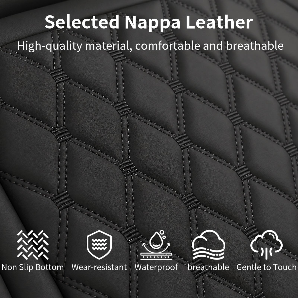 Umbrauto Custom Seat Covers for Silverado and GMC Sierra,Waterproof Nappa Leather Full Set Seatcovers for Chevy Silverado/GMC Sierra 2007-2013 & 2019-2026 1500, 2020-2026 2500HD 3500HD Crew/Double/Extended Cab