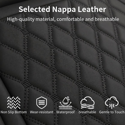 Umbrauto Custom Seat Covers for Silverado and GMC Sierra,Waterproof Nappa Leather Full Set Seatcovers for Chevy Silverado/GMC Sierra 2007-2013 & 2019-2026 1500, 2020-2026 2500HD 3500HD Crew/Double/Extended Cab