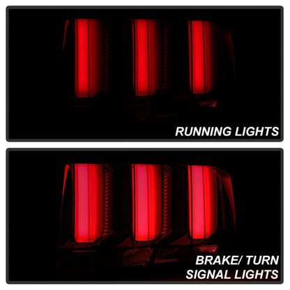 Spyder 05-09 Ford Mustang (Red Light Bar) LED Tail Lights - Smoke ALT-YD-FM05V3-RBLED-SM 5086723