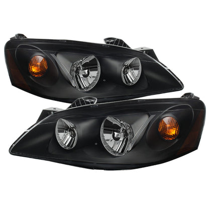 SPYDER Xtune Pontiac G6 05-10 (09-10 Fit w/Amber Turn Signal) Crystal Headlights Black HD-JH-PG605-AM-BK 9023668