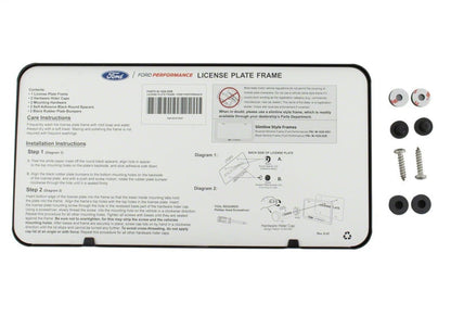 Ford Racing Ford Performance Slim License Plate Frame - Black Stainless Steel M-1828-SSB