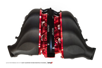 AMS Performance 2009+ Nissan GT-R Alpha Cast Plenum/Billet Intake Manifold w/Std Fuel Rail - Clear ALP.07.08.0101-5