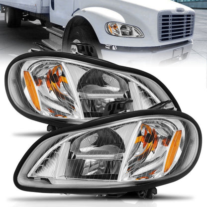 ANZO 2002-2014 Freightliner M2 LED Crystal Headlights Chrome Housing w/ Clear Lens (Pair) 131031