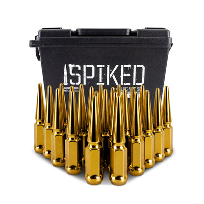 Mishimoto Steel Spiked Lug Nuts M14 x 1.5 24pc Set Gold