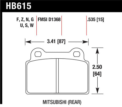 Hawk EVO X DTC-60 Race Rear Brake Pads