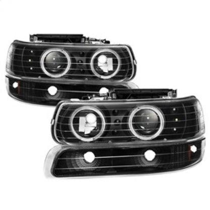SPYDER xTune Chevy Silverado 1500/2500 99-02 Bumper Projector Headlights - LED - Black PRO-JH-CSIL99-SET-BK 9036781