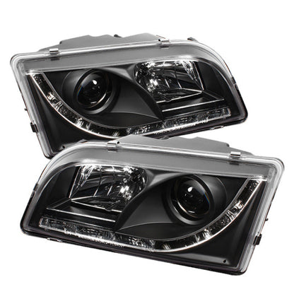 Spyder Volvo S40 97-03 Projector Headlights DRL Black High H1 Low H1 PRO-YD-VOS4097-DRL-BK 5030351