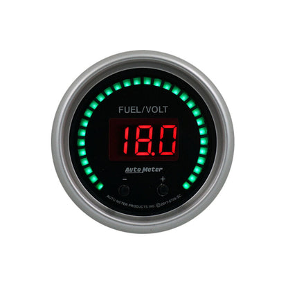 Autometer 52.4mm Black Switchable 0-100 Fuel Level / 8-18V Voltmeter Sport-Comp Elite Digital Gauge 6709-SC