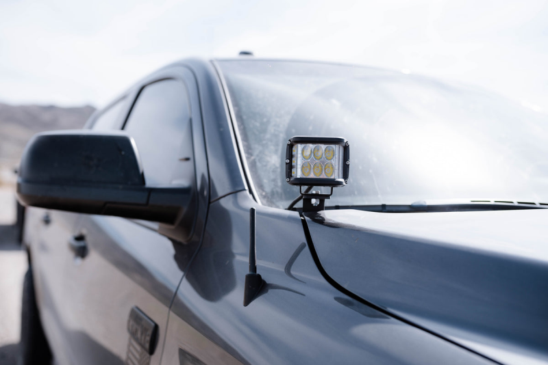 Cali Raised LED Cali Raised 14-21 Toyota Tundra Low Profile Ditch Light Kit - Brackets Blue Backlight - Small (27W) CR2546