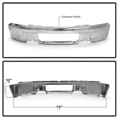 Spyder Ford F150 09-14 w/o Fog Light Hole Front Bumper - Chrome (OEM # 9L3Z17757A) 9948473