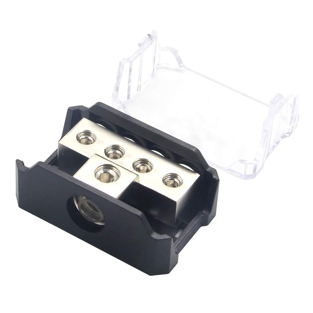4 Way Power/Ground Distribution Block 0 AWG In, 4 AWG Out (Fits 4-8 AWG)