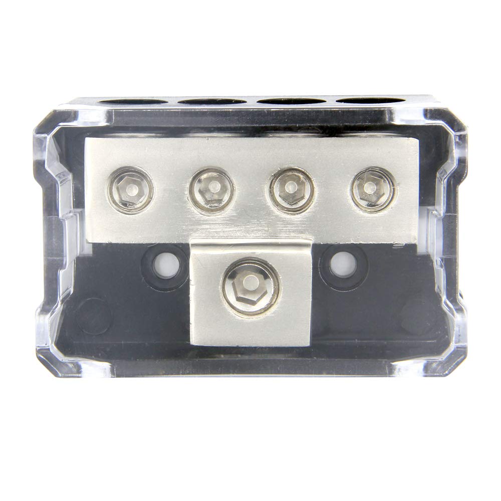 4 Way Power/Ground Distribution Block 0 AWG In, 4 AWG Out (Fits 4-8 AWG)