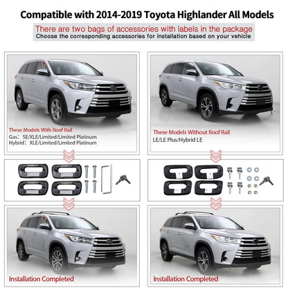 2014-2019 Toyota Highlander Roof Rack Cargo Carrier Cross Bar Aluminum