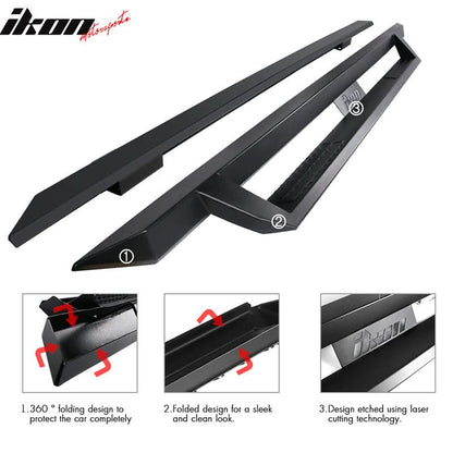 2009-2023 Dodge Ram 2500 3500 IKON V1 Black Running Boards Solid Steel