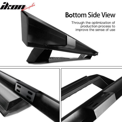 2007-2021 Toyota Tundra Double Cab IKON V1 Black Running Boards Steel