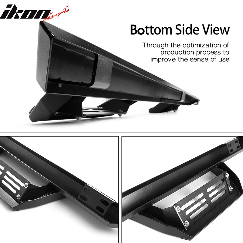 2009-2023 Dodge Ram 2500 3500 IKON V2 Black Running Boards Solid Steel
