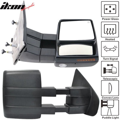 2007-2014Â F150 Tow Mirrors Power Heated Turn Signal Puddle Light 2PC