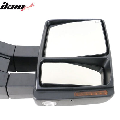 2007-2014Â F150 Tow Mirrors Power Heated Turn Signal Puddle Light 2PC