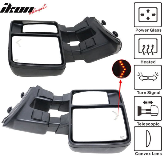 2008-2015Â F250 Towing Tow Mirrors Power Heated Signal Arrow Light