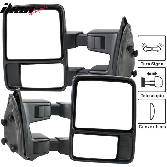1999-2015 Ford F250 F550 Tow Towing Mirrors Manual Pair