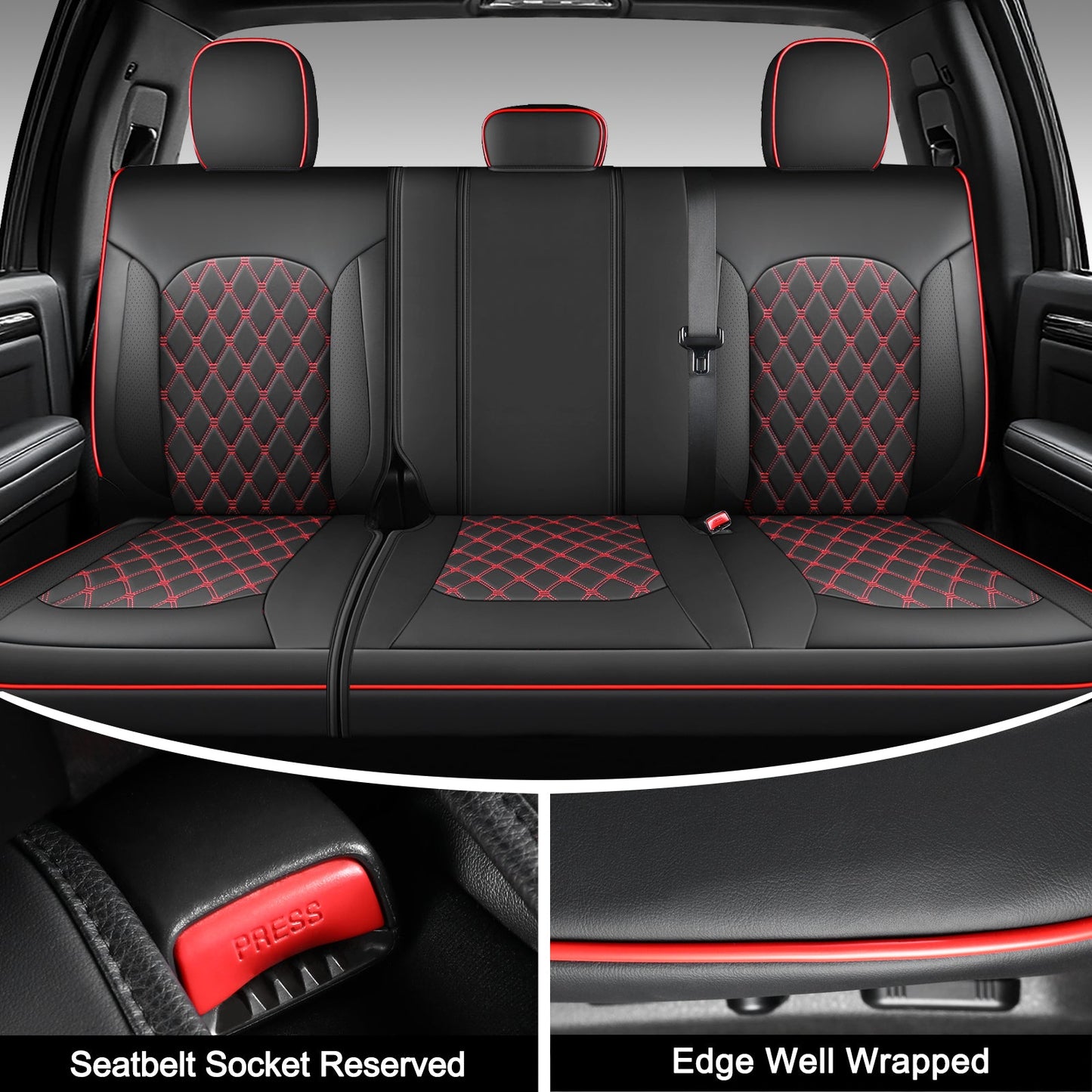 Umbrauto Leather Seat Covers for Silverado/Sierra, Waterproof Custom Full Set Seatcovers for Chevy Silverado/GMC Sierra 2007-2013 & 2019-2026 1500, 2020-2026 2500HD 3500HD Crew/Double/Extended Cab
