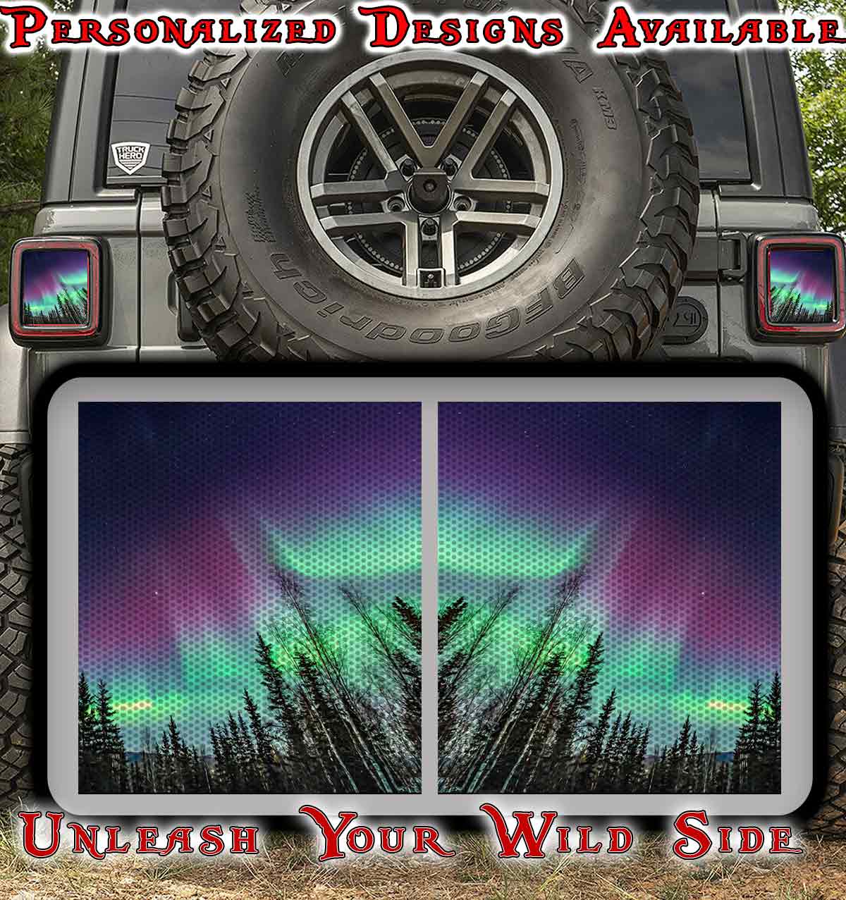 Northern lights taillights cover decal 50