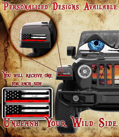 Fire flag Jl and Gladiator Turn signal decal 50