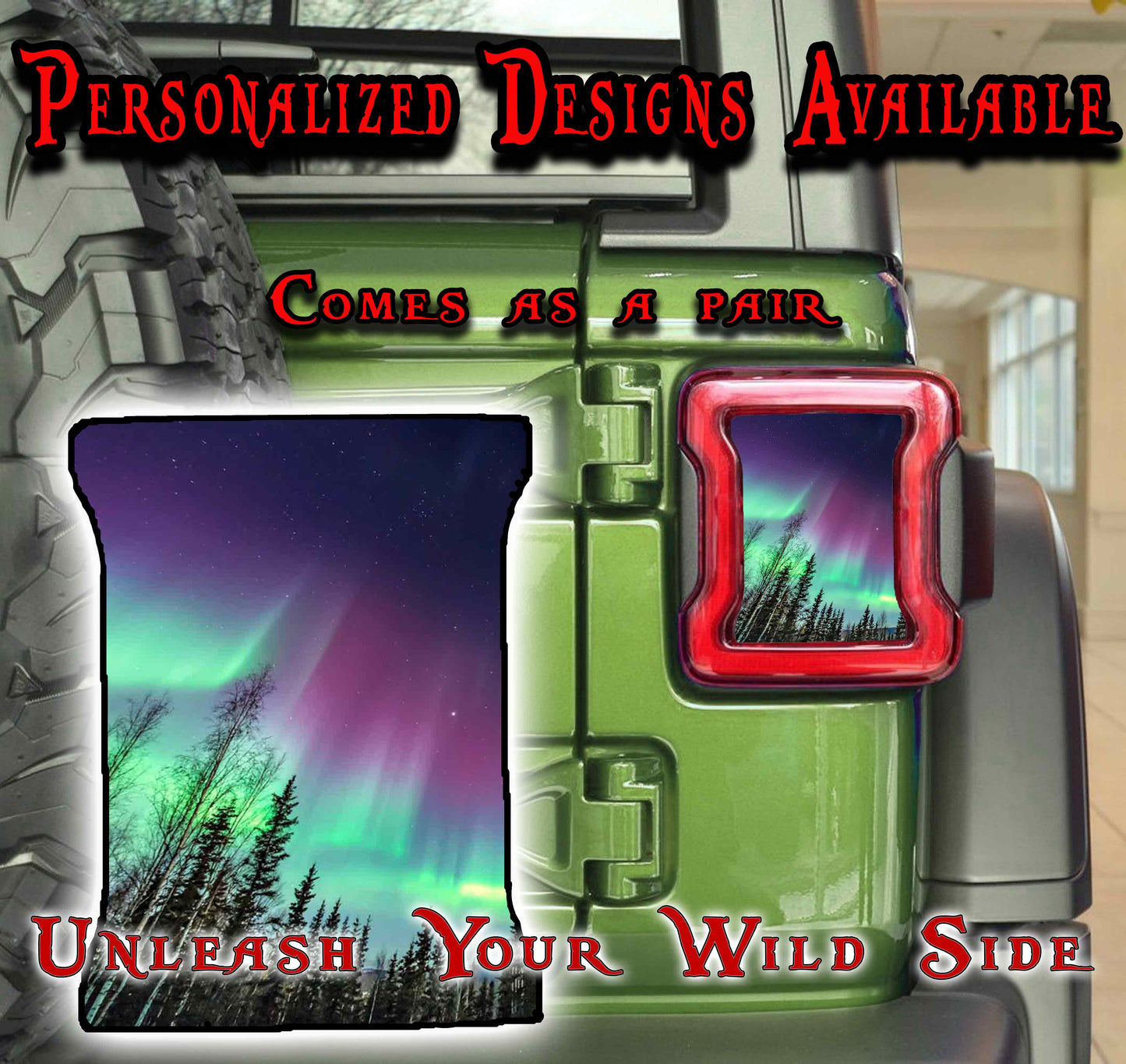 Northern lights taillights cover decal 50