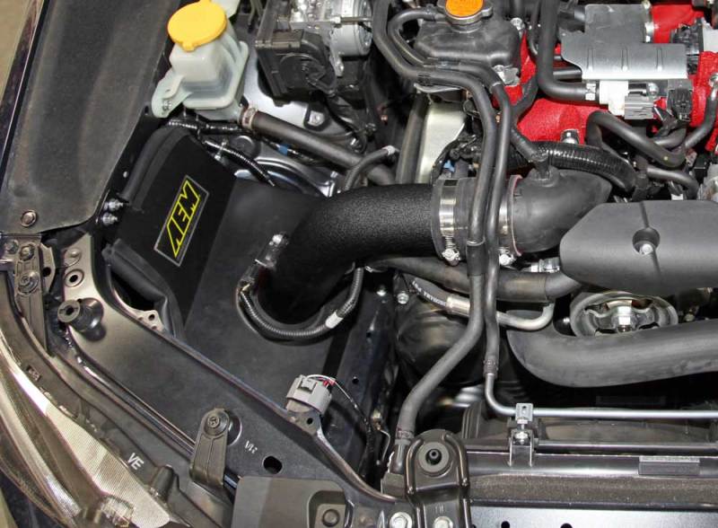 AEM Induction AEM 15-17 Subaru WRX STi 2.5L H4 - Cold Air Intake System - Wrinkle Black 21-735WB
