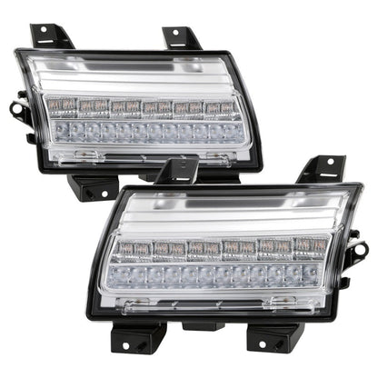 Spyder Jeep Wrangler 2018-2019 (LED Model Only) LED Front Bumper Lights - Sequential Signal - Chrome 5086792