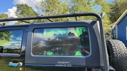 Highland cow Rear quarter window see through graphic.
