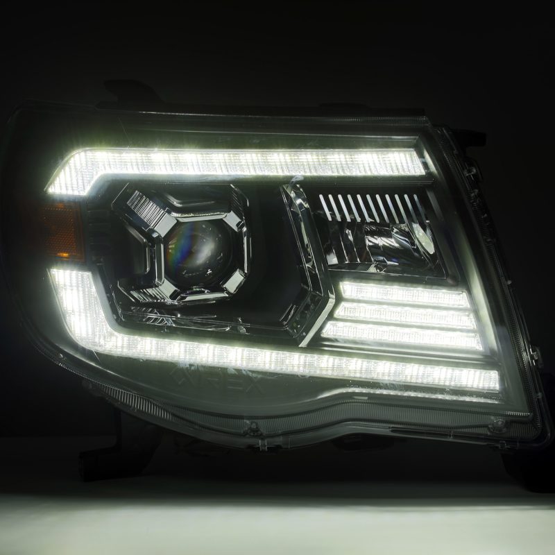 AlphaRex 05-11 Toyota Tacoma PRO-Series Projector Headlights Plank Style Design Black w/DRL 880738