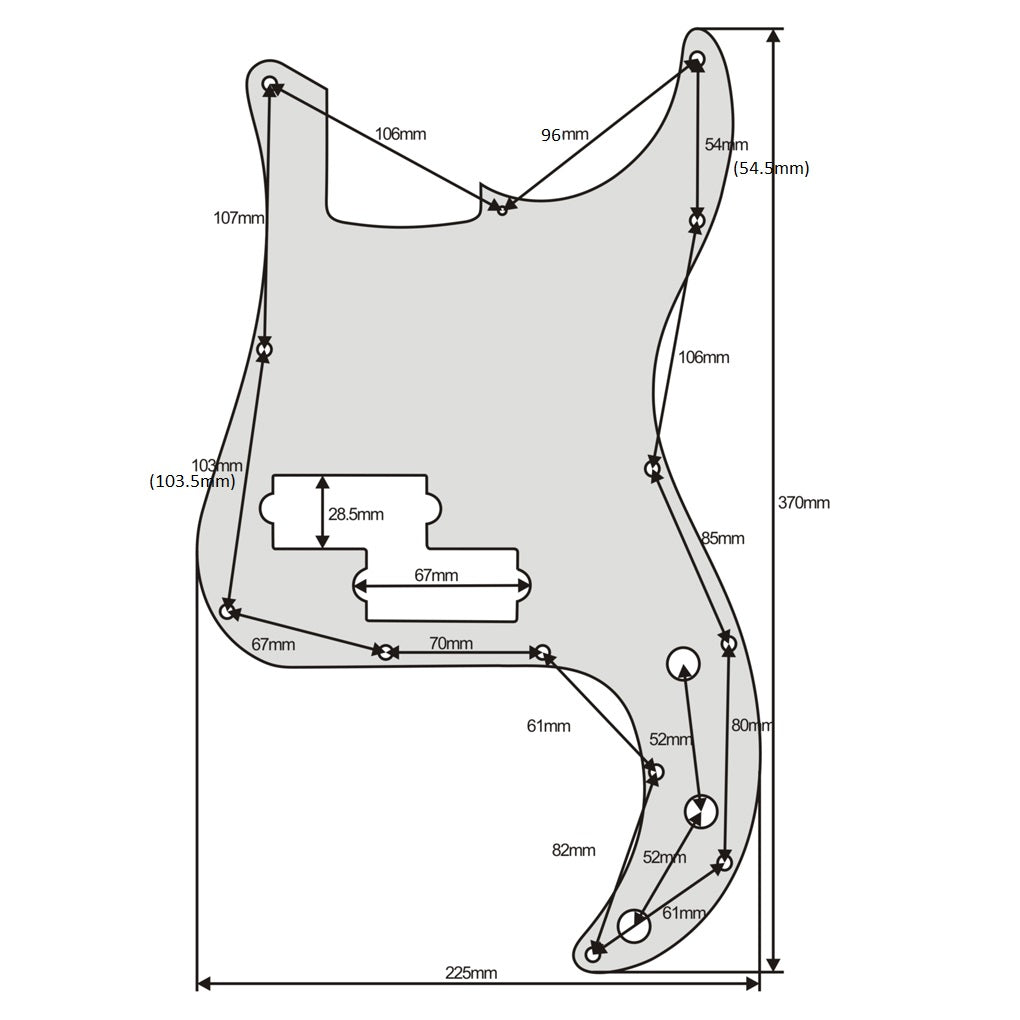CARBON FIBER Pickguard for Fender® Precision P Bass Standard USA MIM 13-Hole