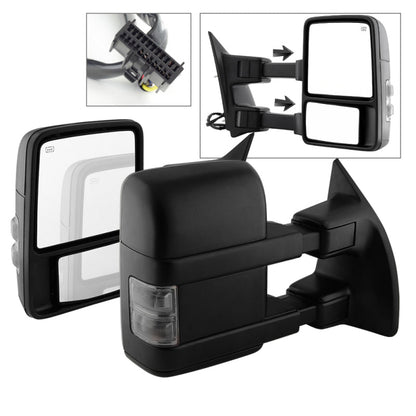 SPYDER xTune Ford SuperDuty 08-15 Extendable Heated Mirrors w/ LED Signal Smoke MIR-FDSD08S-PW-SM-SET 9935831