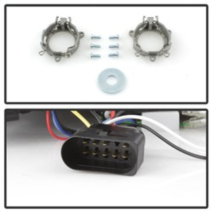 Spyder Audi A4 06-08 Projector Headlights Halogen Model Only - DRL Black PRO-YD-AA405-DRL-BK 5008572