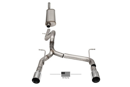 Corsa 18-21 Jeep Wrangler JLU 3.6L 2.75in Sport Cat-Back Exhaust w/ American Flag Tips 21124USA