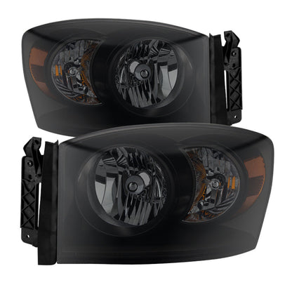 SPYDER Xtune Dodge Ram 1500 06-08 Amber Crystal Headlights Black Smoked HD-JH-DR06-AM-BSM 9030369
