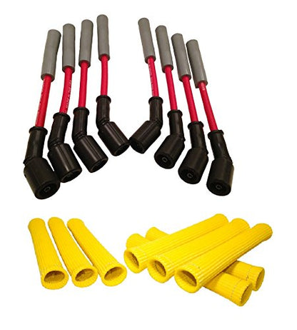 Red 8.5mm Spark Plug Wires – LS1-LS7, LSA & Gen V LT, Straight or 45° Boot