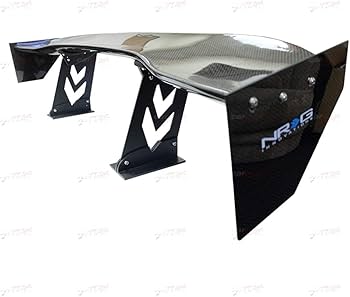 NRG Carbon Fiber Weave 59 Inch Universal Rear Spoiler Arrow Cut Out Stands