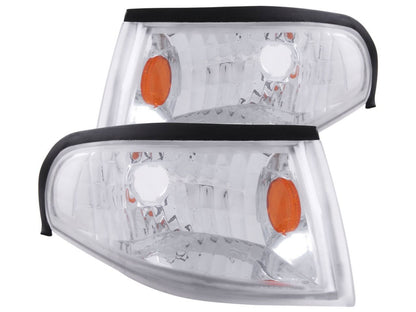 Anzo Corner Lights 1994-1998 Ford Mustang Euro Corner Lights Chrome w/Amber