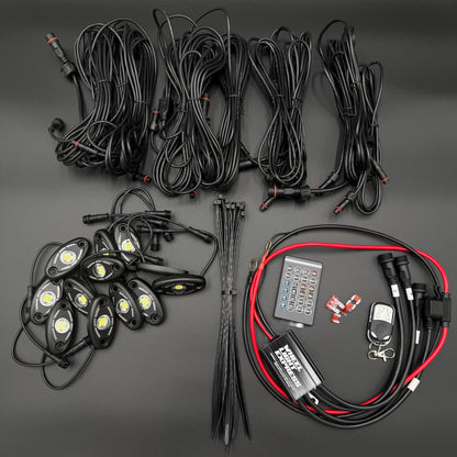 12 Piece White Rock Light Kit