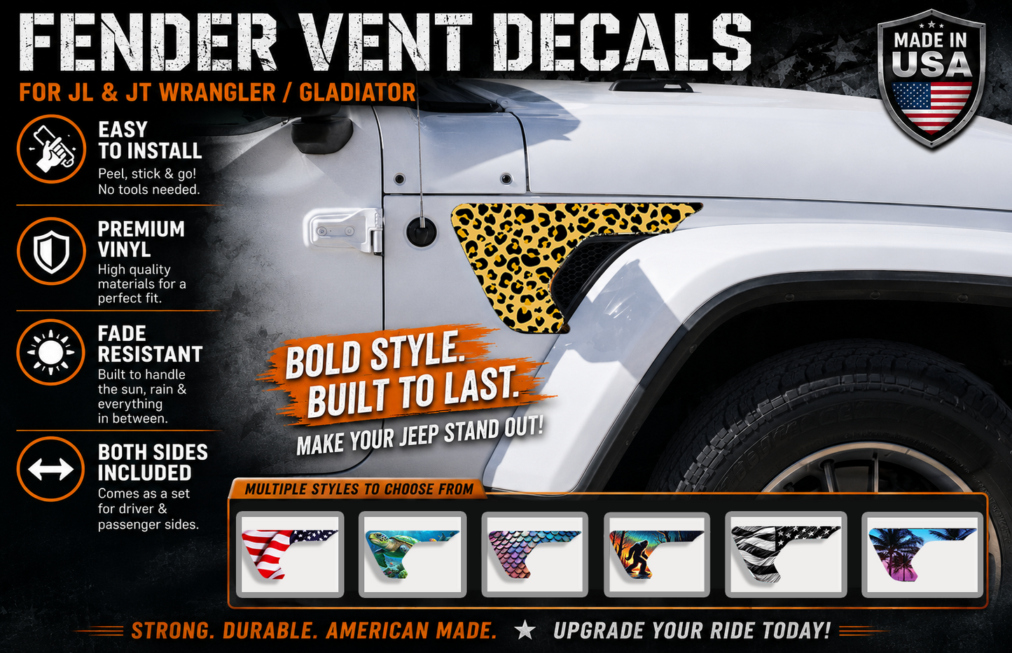 Chetta print fender vent for the JL or JT 2018 or newer 52