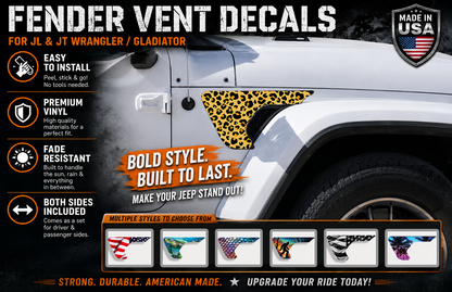 Chetta print fender vent for the JL or JT 2018 or newer 52