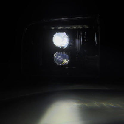 AlphaRex 05-07 Ford Super Duty/Excursion LUXX-Series LED Projector Headlights - Alpha-Black 880316 *Discontinued